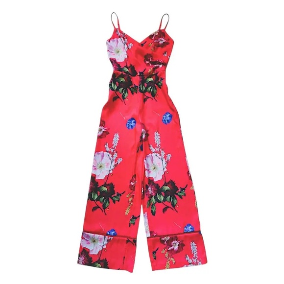 Ted Baker Floral Print V-Neck Jumpsuit w/ Tags - Picture 4 of 10